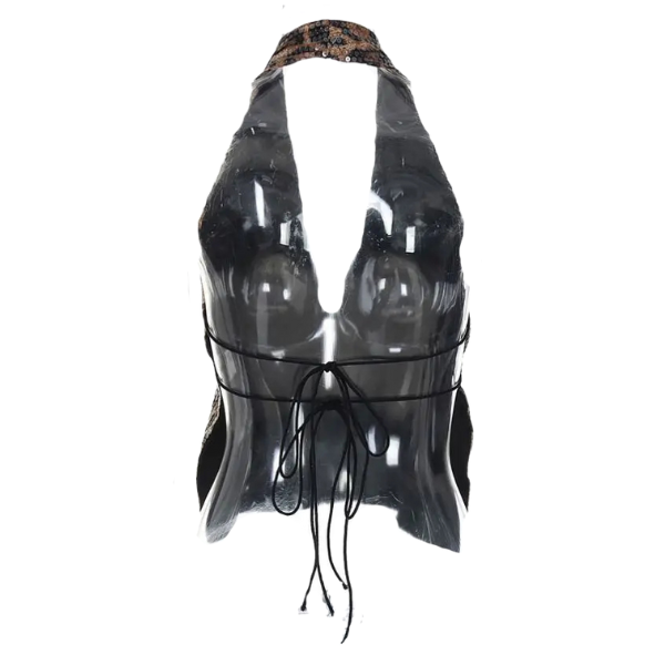 TOP - leopardato paillettes