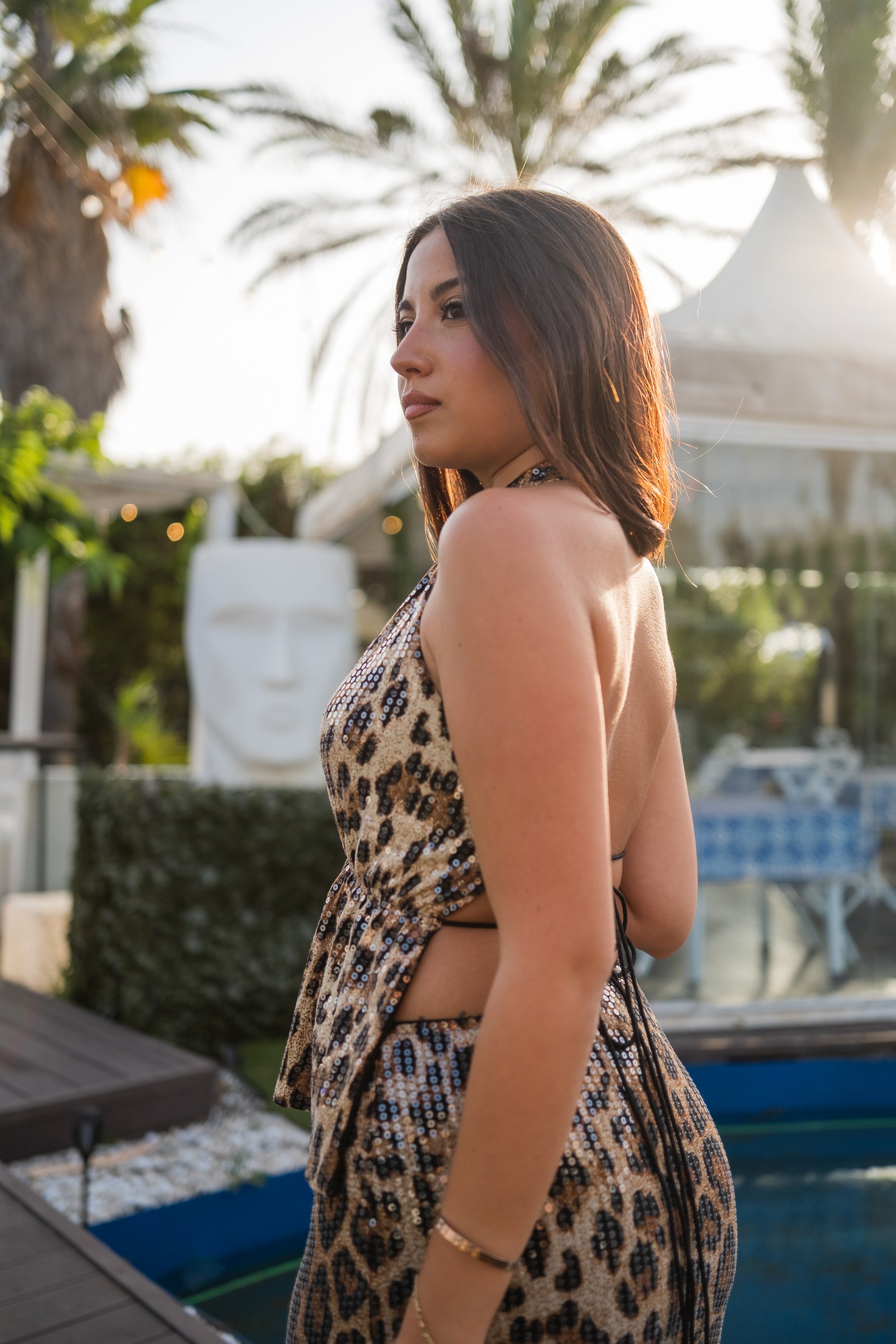 TOP - leopardato paillettes
