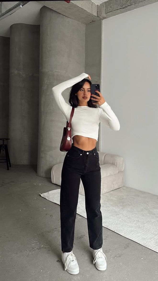 Jeans Boyfriend - nero