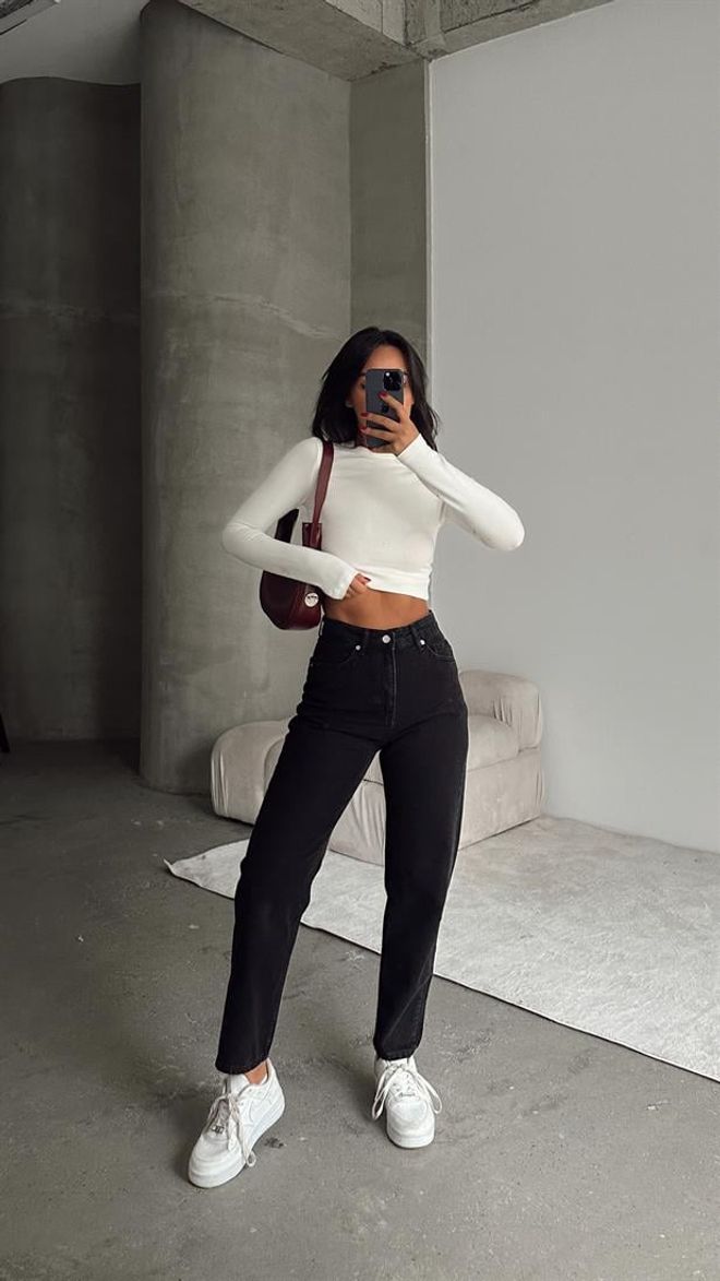 Jeans Boyfriend - nero