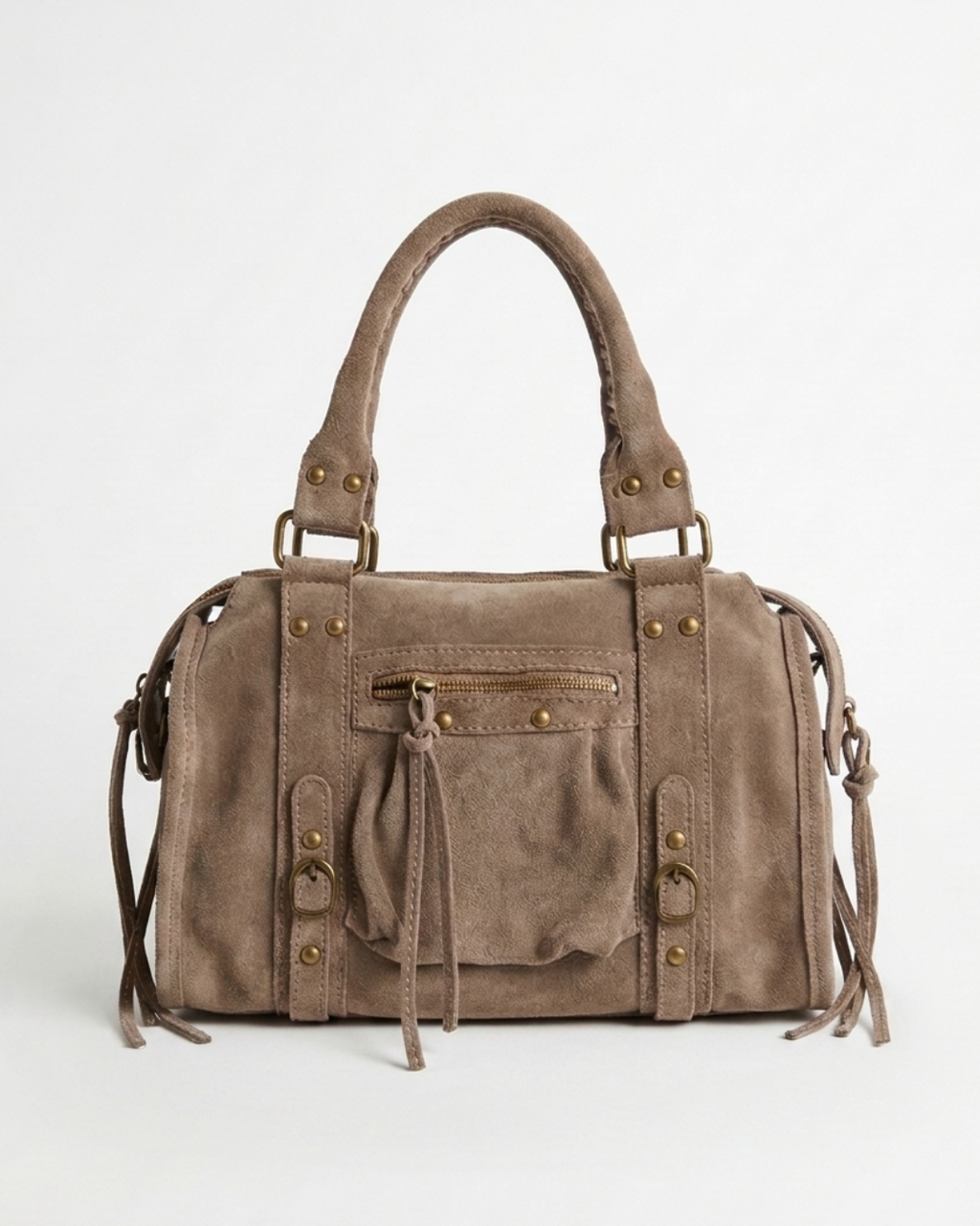 Borsa New York 30 cm - vera pelle scamosciata